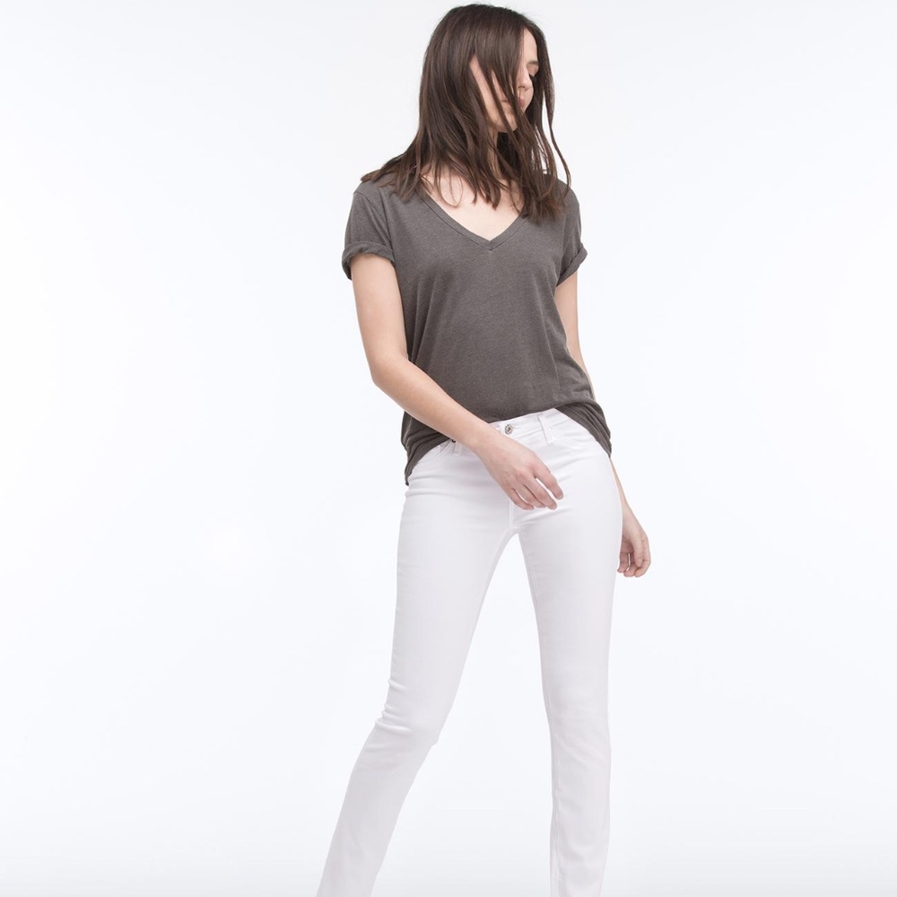 Ag White Stilt Cigarette Jeans